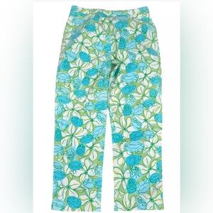 LILLY PULITZER VINTAGE Guava Green Crabcake Capri pants Size 4